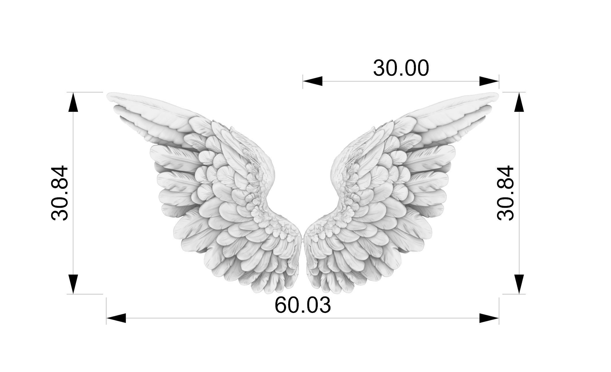 angel wings  3D print model_9