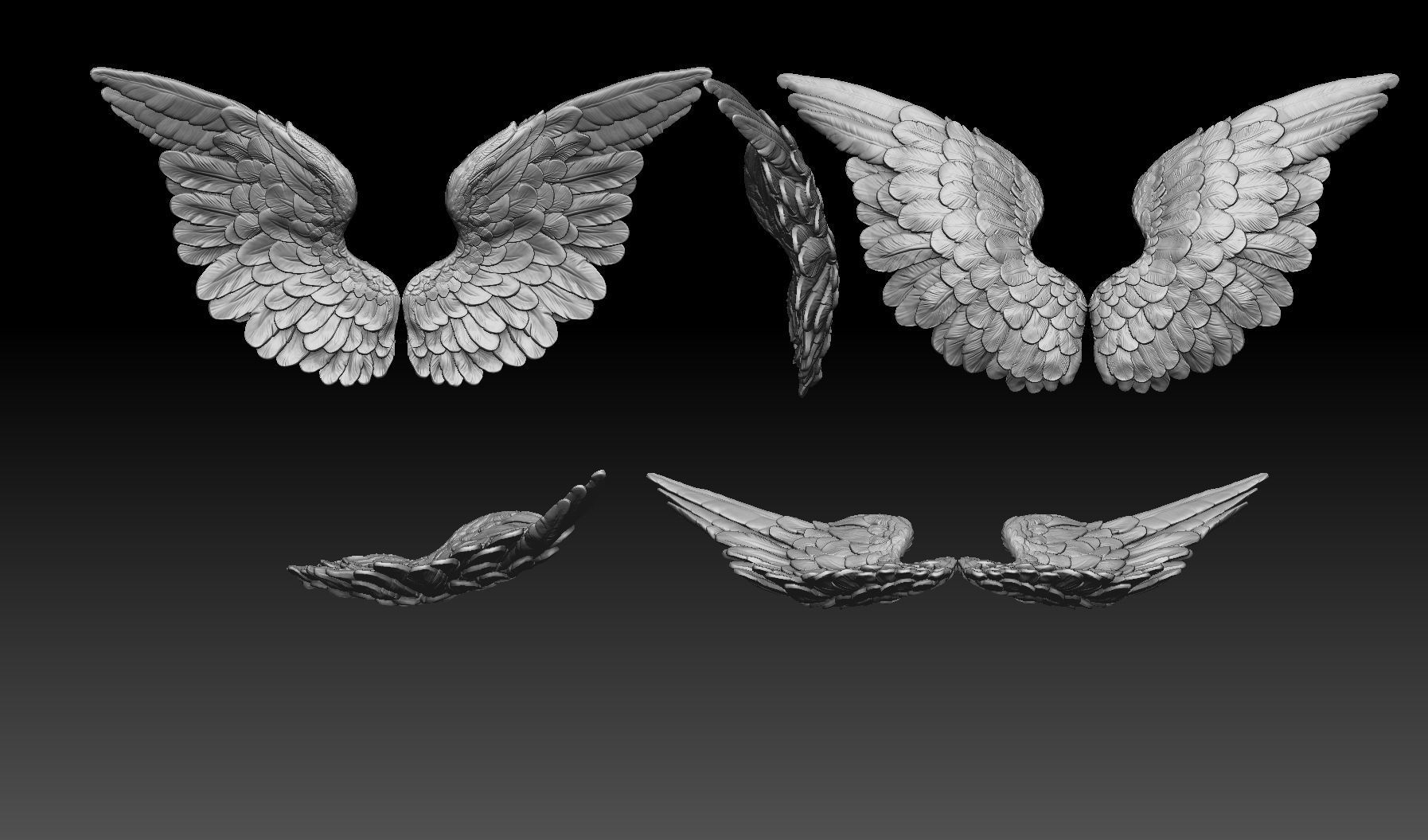 angel wings  3D print model_3