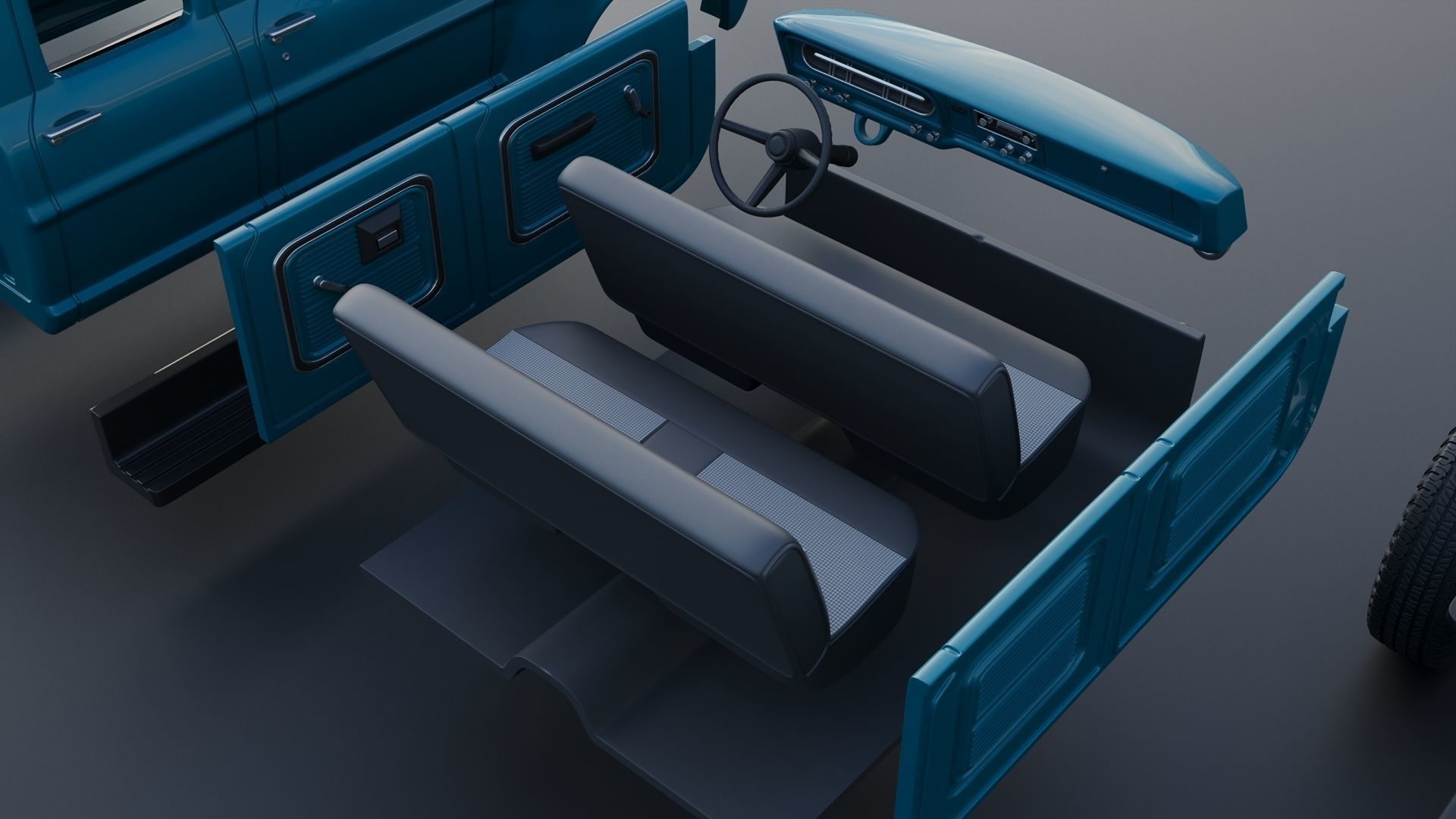 F-750 Crew Cab 1971 3D print model_37