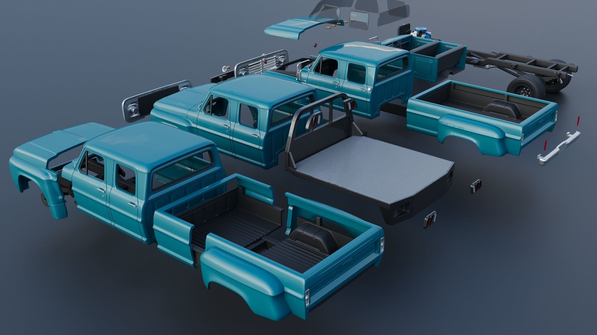 F-750 Crew Cab 1971 3D print model_28