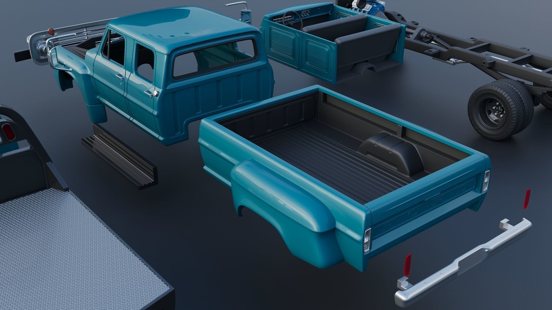 F-750 Crew Cab 1971 3D print model_31