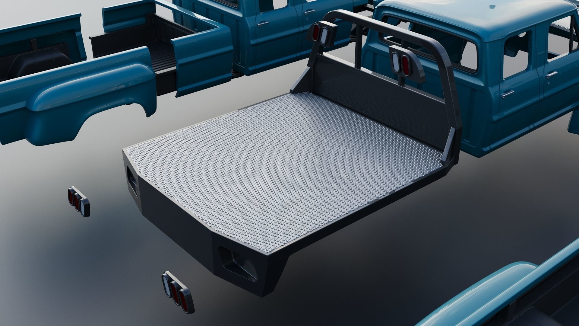 F-750 Crew Cab 1971 3D print model_30