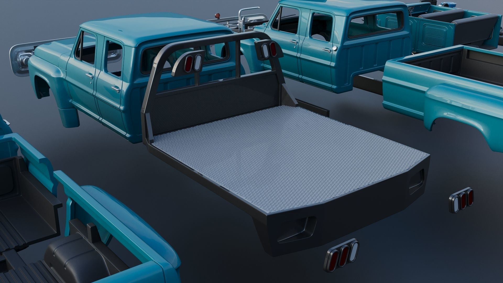 F-750 Crew Cab 1971 3D print model_29