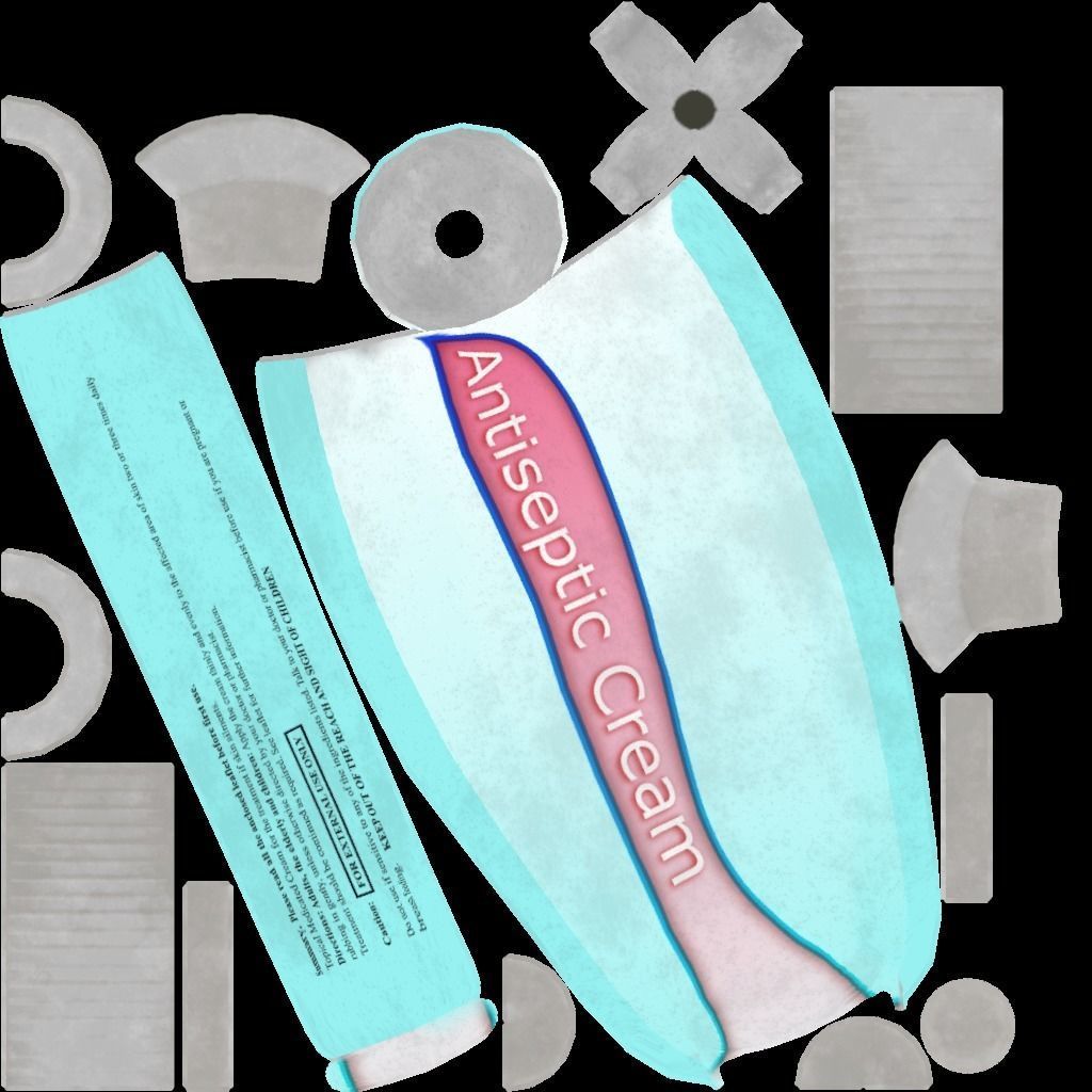 Antiseptic Cream Low-poly 3D model_13