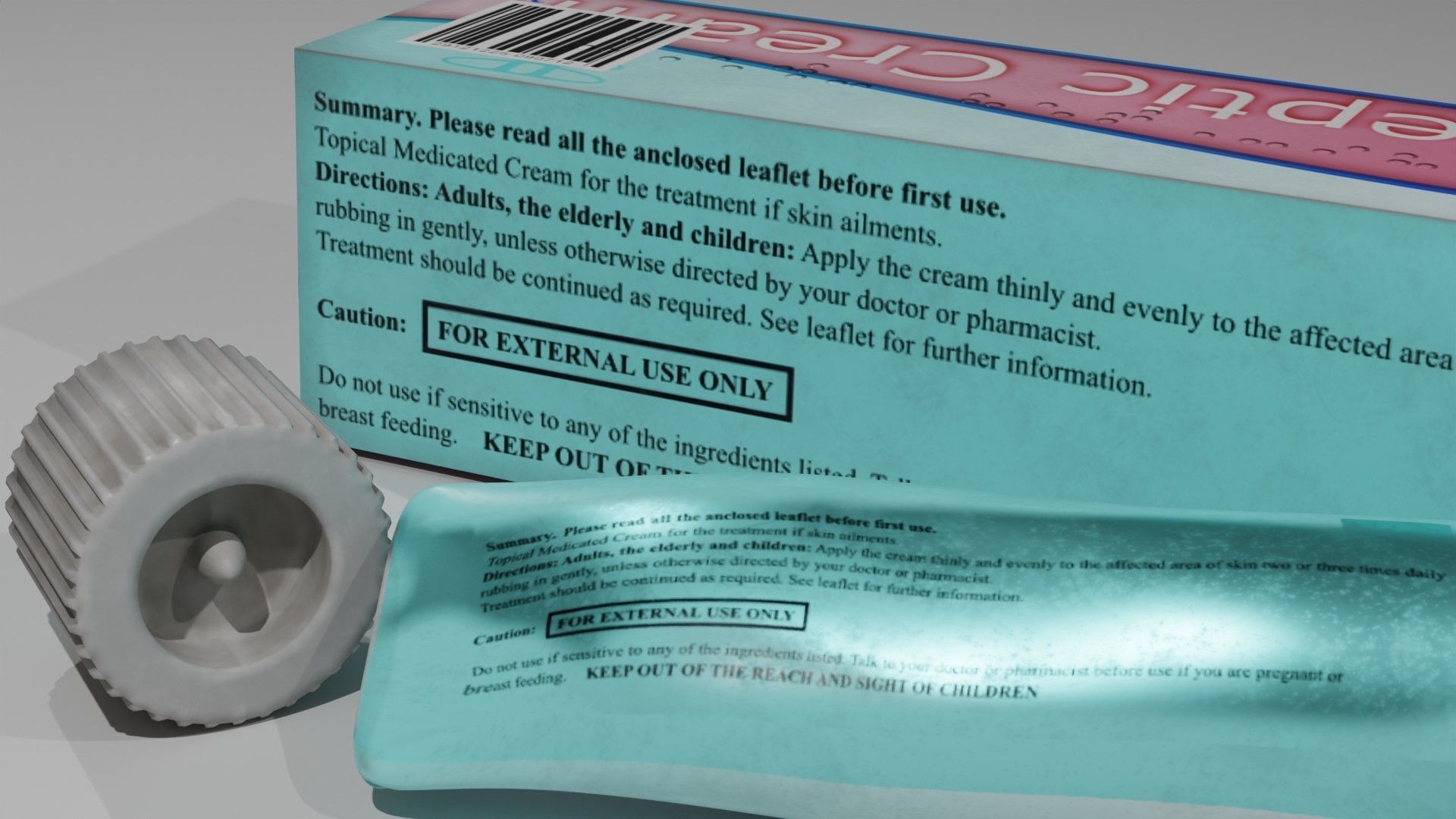 Antiseptic Cream Low-poly 3D model_3