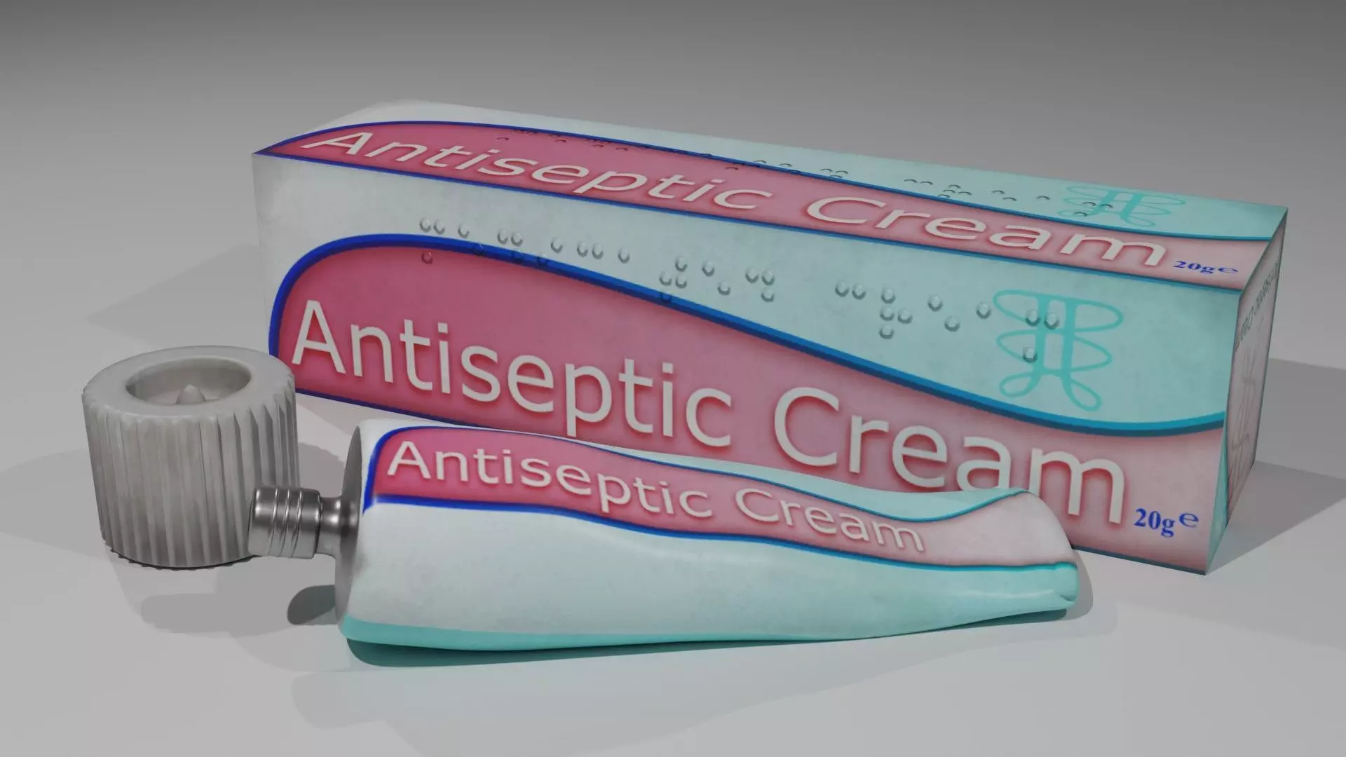 Antiseptic Cream Low-poly 3D model_0