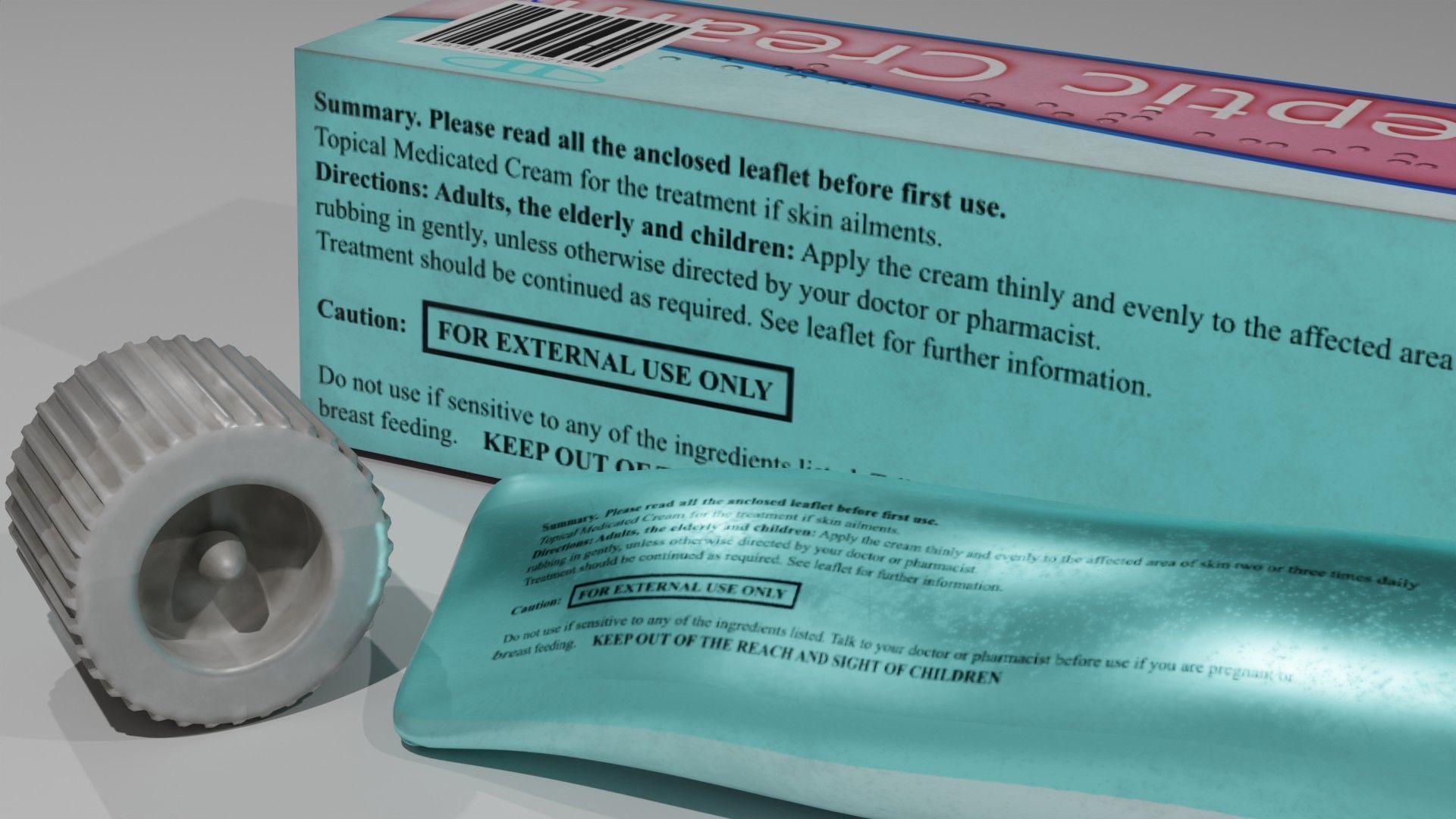 Antiseptic Cream Low-poly 3D model_4