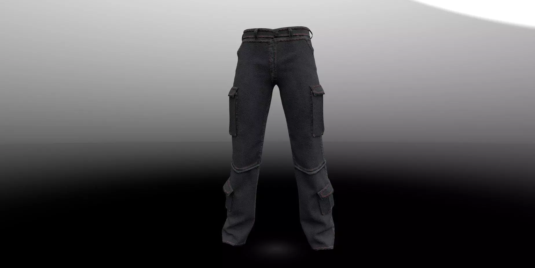 Denim pants PBR 4k Low-poly 3D model_0
