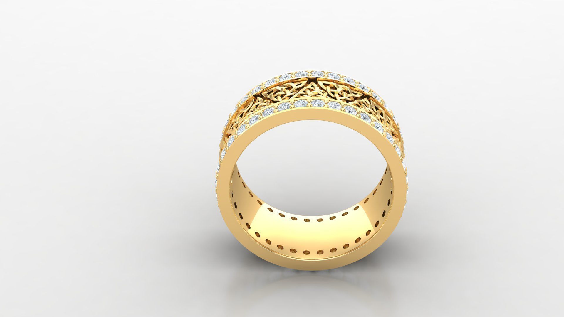 Diamond Men Ring Cad File MR  151 3D print model_3