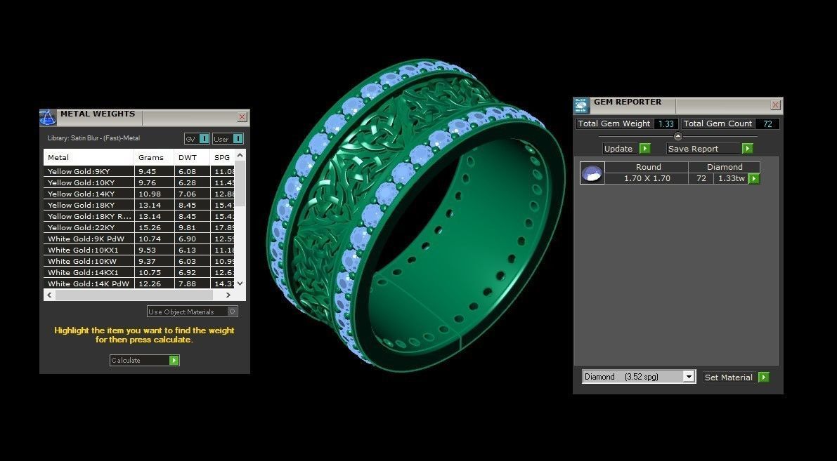 Diamond Men Ring Cad File MR  151 3D print model_5