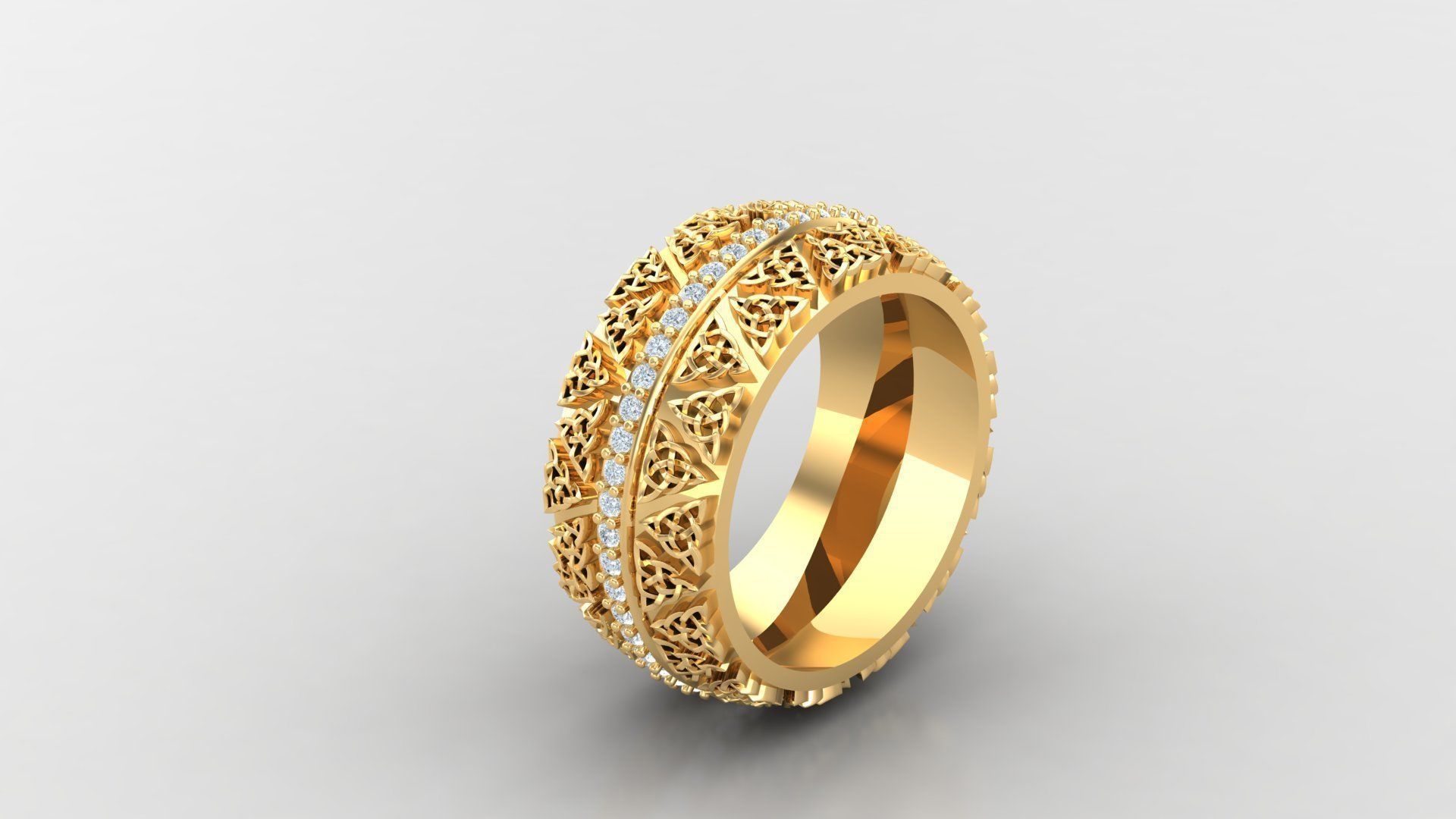 Diamond Men Ring Cad File MR 150 3D print model_1