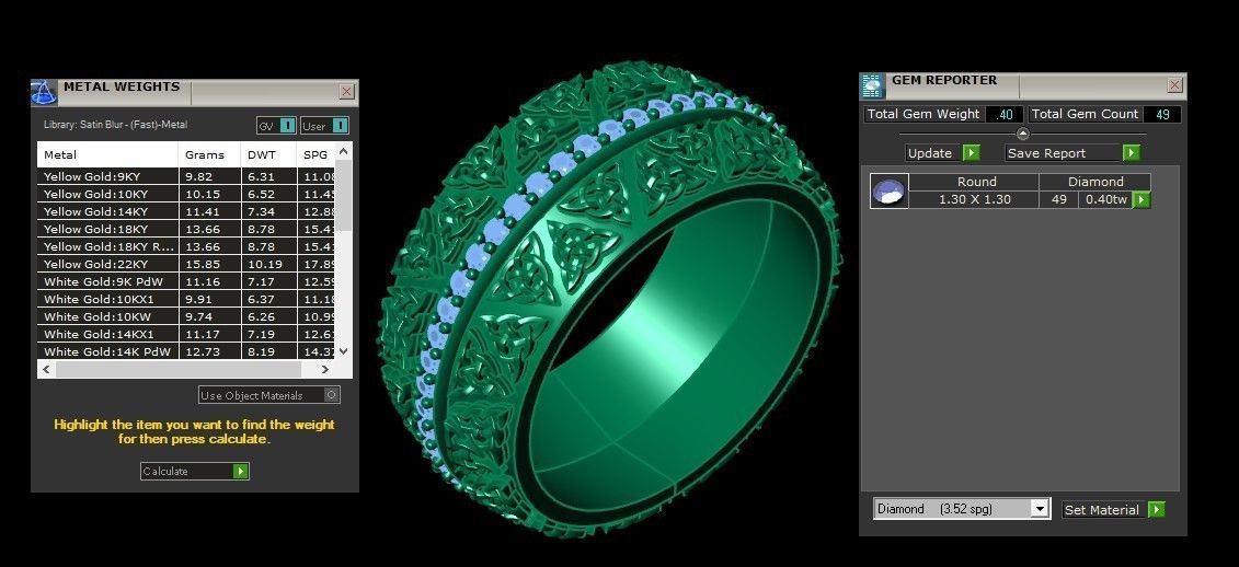 Diamond Men Ring Cad File MR 150 3D print model_5
