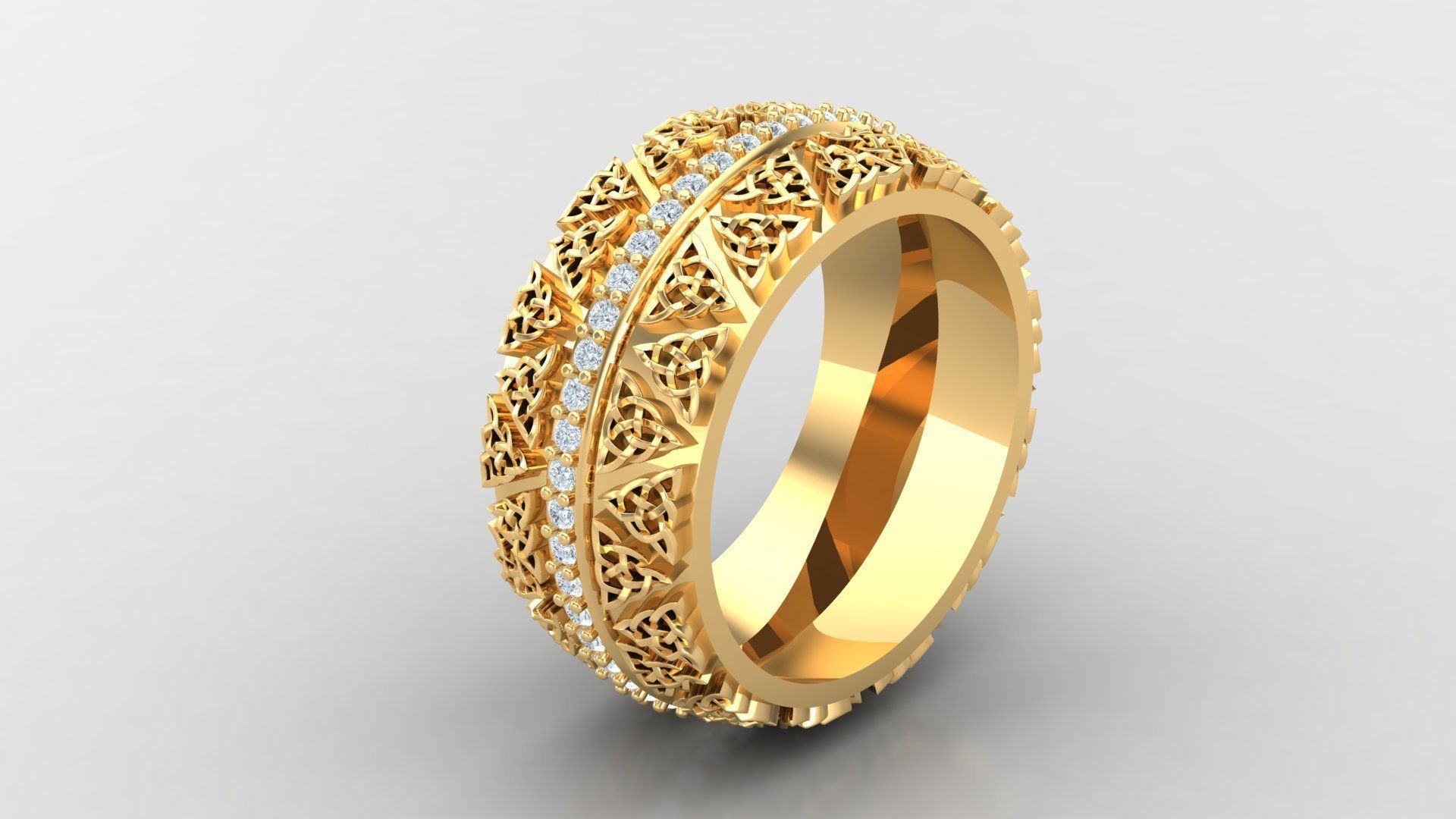 Diamond Men Ring Cad File MR 150 3D print model_2