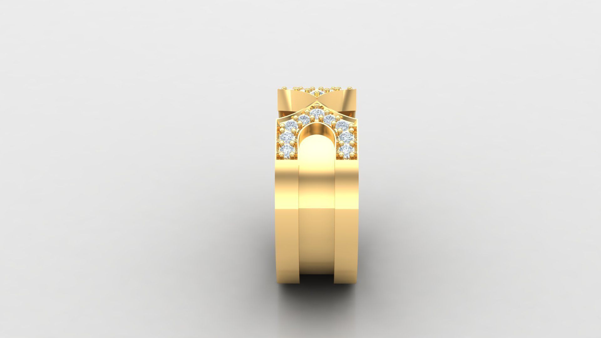Diamond Men Ring Cad File MR 140 3D print model_4
