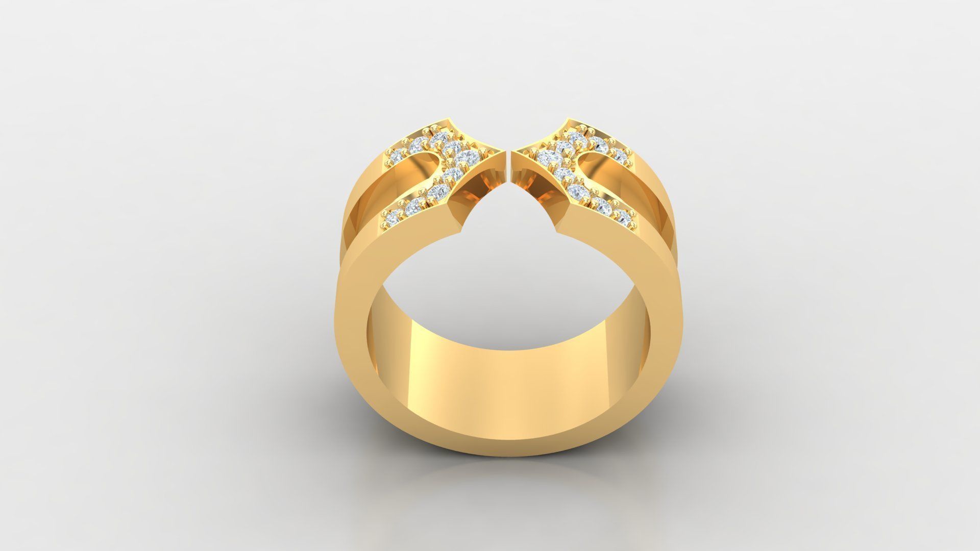 Diamond Men Ring Cad File MR 140 3D print model_3