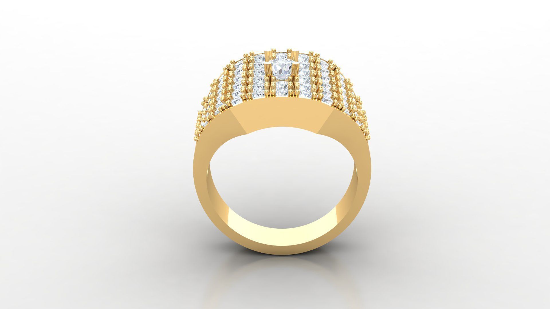 Diamond Men Ring Cad File MR 139 3D print model_4