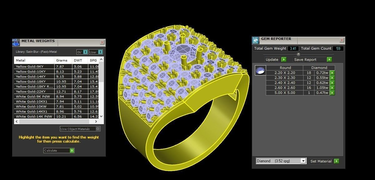 Diamond Men Ring Cad File MR 139 3D print model_6