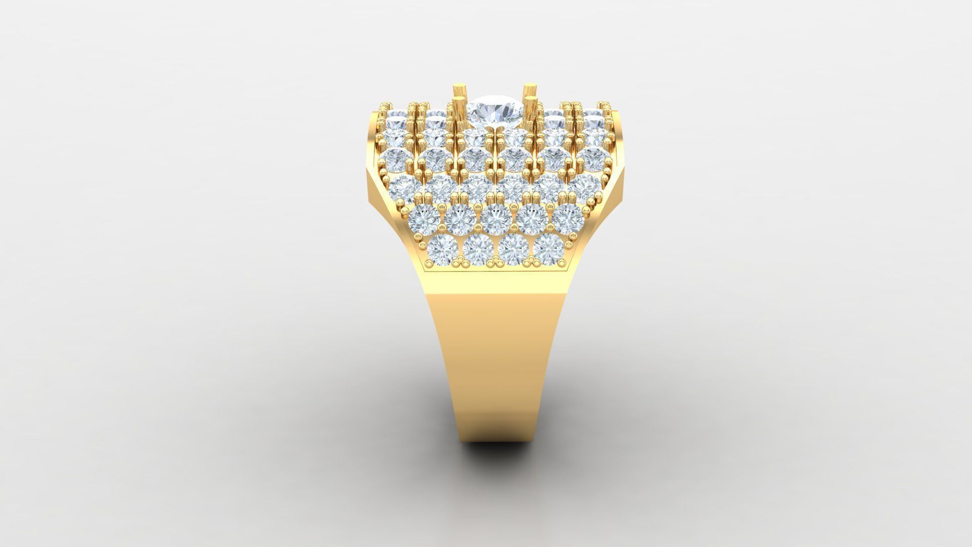 Diamond Men Ring Cad File MR 139 3D print model_5