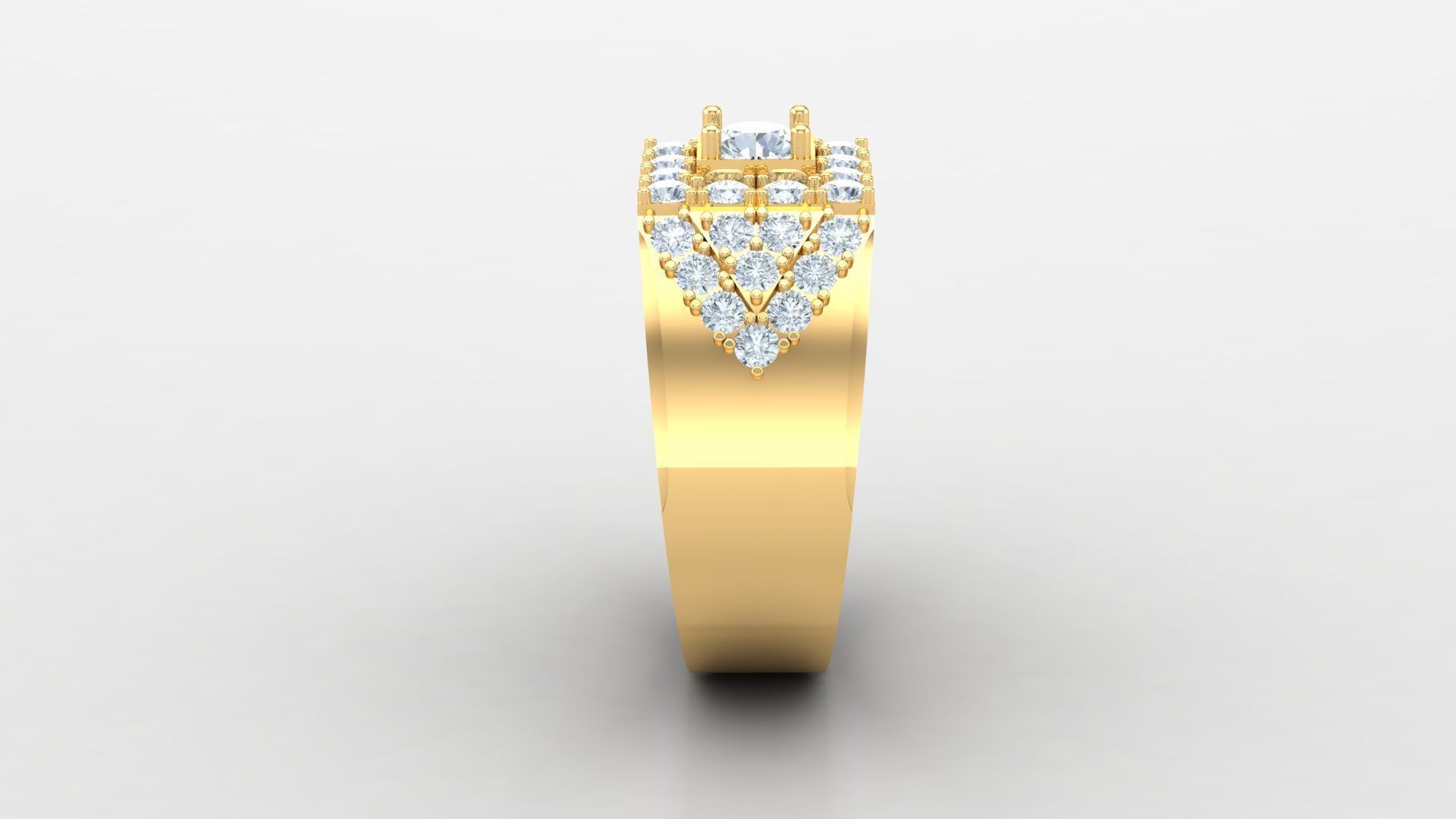 Diamond Men Ring Cad File MR  137 3D print model_5