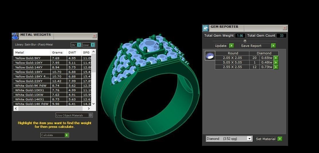 Diamond Men Ring Cad File MR  137 3D print model_6