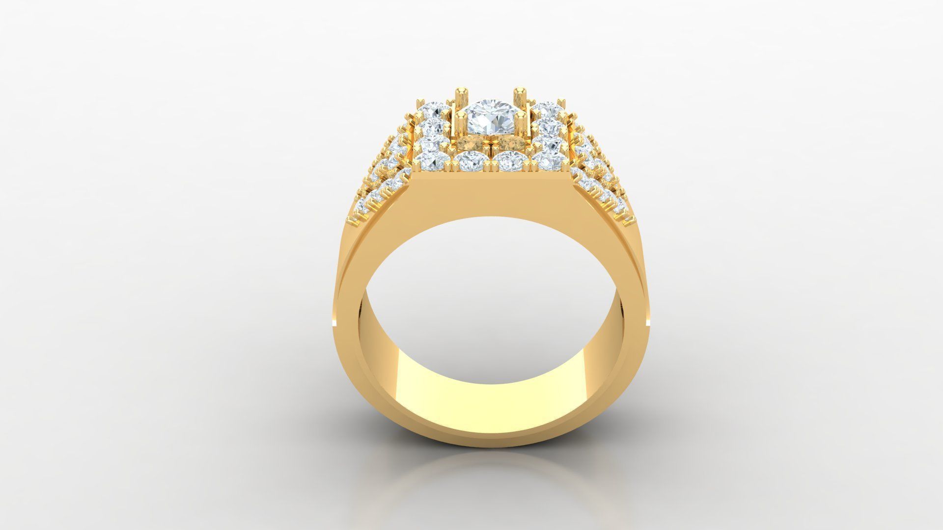 Diamond Men Ring Cad File MR  137 3D print model_4