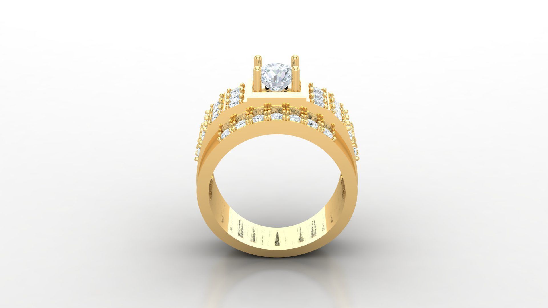 Diamond Men Ring Cad File MR 136 3D print model_4