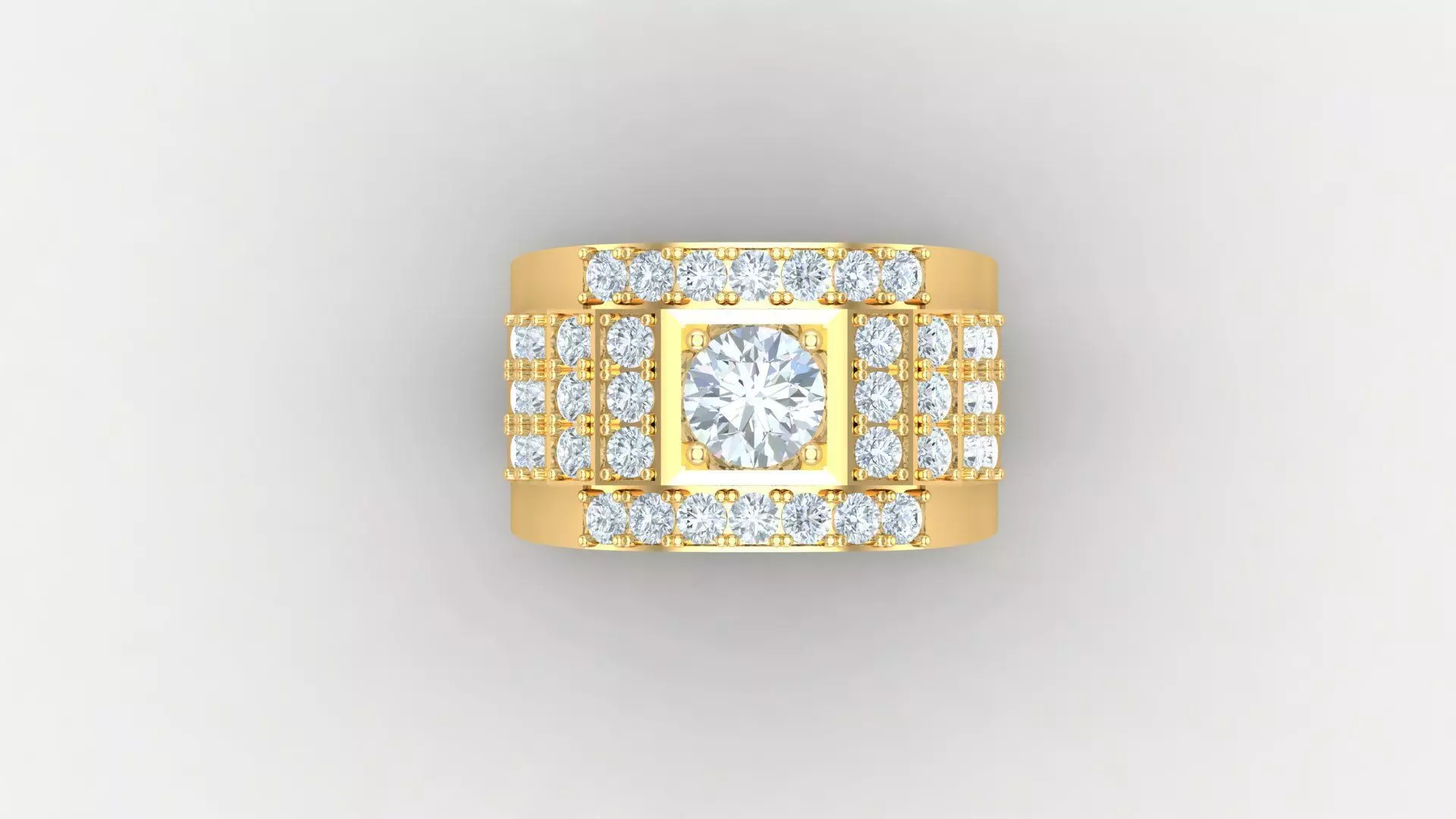 Diamond Men Ring Cad File MR 136 3D print model_0