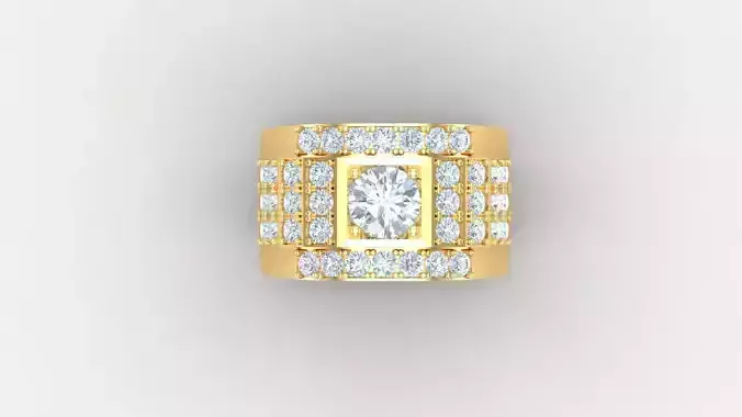 Diamond Men Ring Cad File MR  136