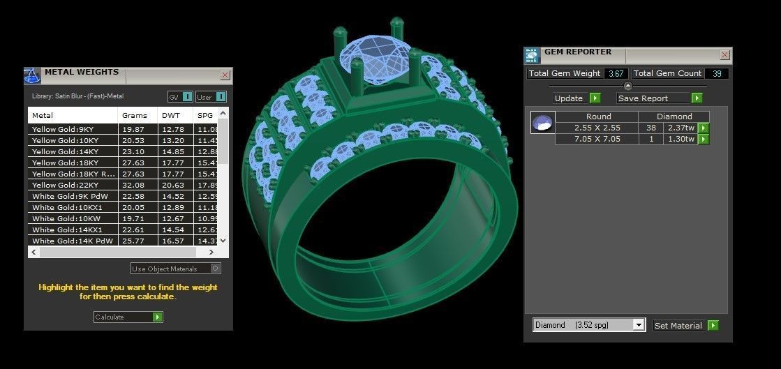 Diamond Men Ring Cad File MR 136 3D print model_6
