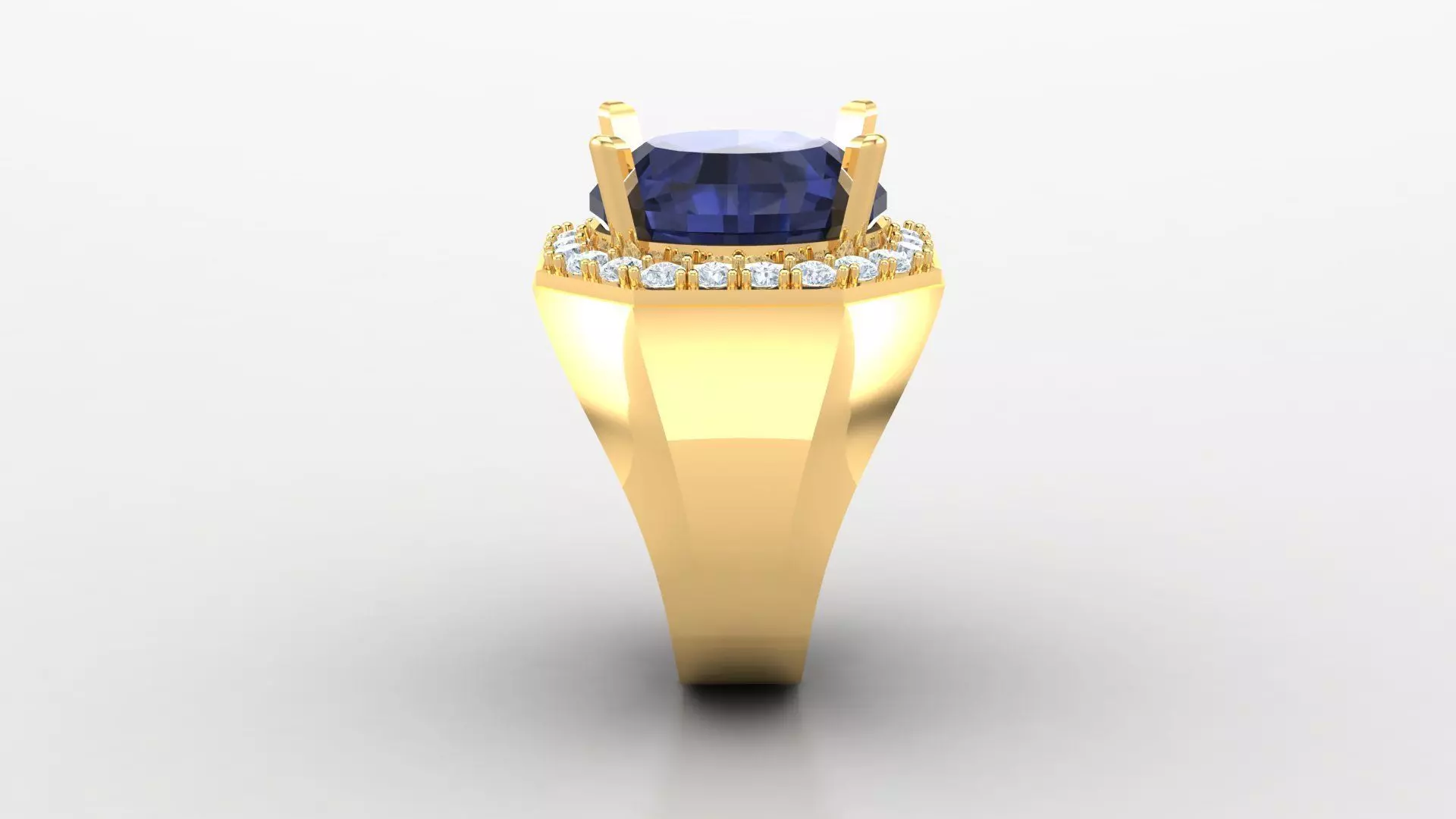 Diamond Men Ring Cad File MR 134 3D print model_0