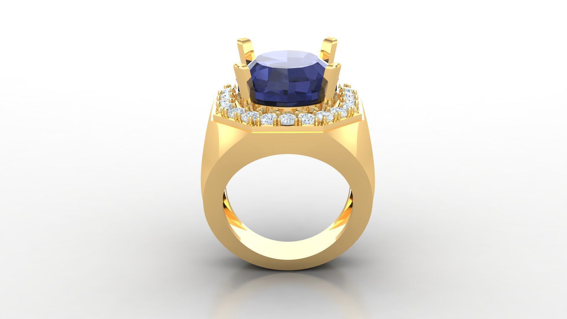 Diamond Men Ring Cad File MR 134 3D print model_4