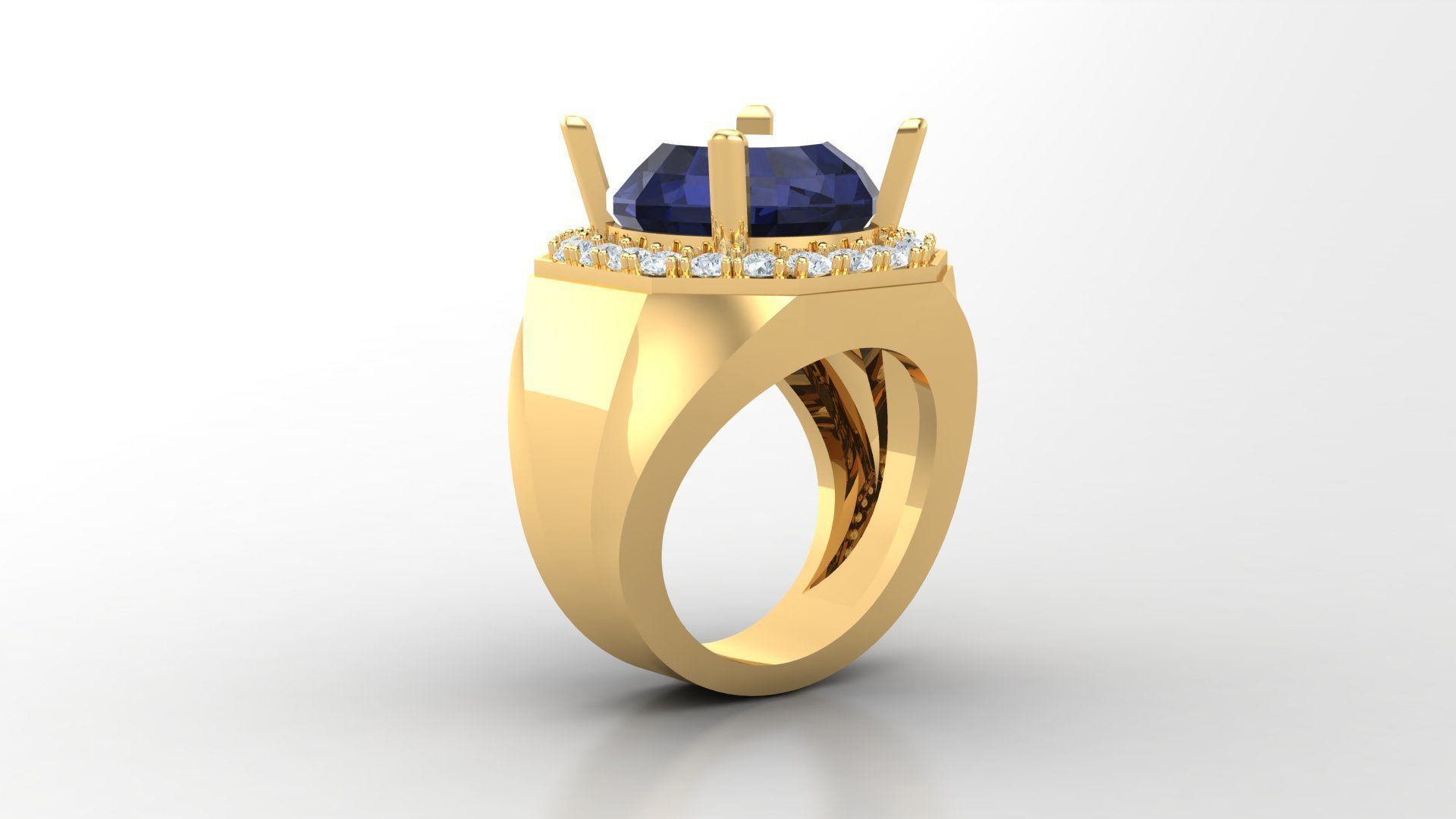 Diamond Men Ring Cad File MR 134 3D print model_2