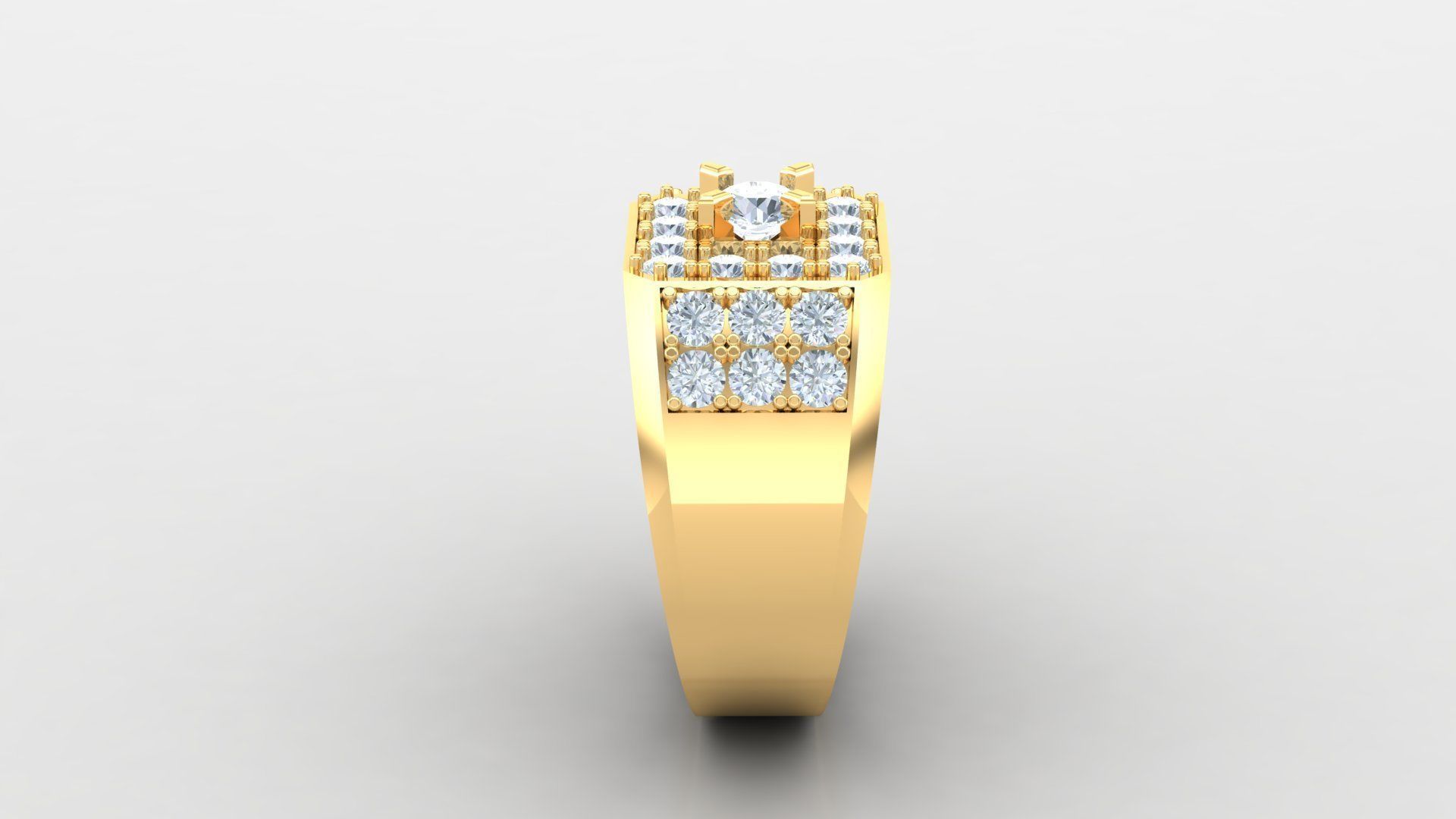 Diamond Men Ring Cad File MR 131 3D print model_5