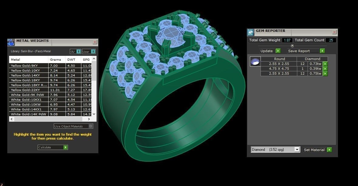 Diamond Men Ring Cad File MR 131 3D print model_6