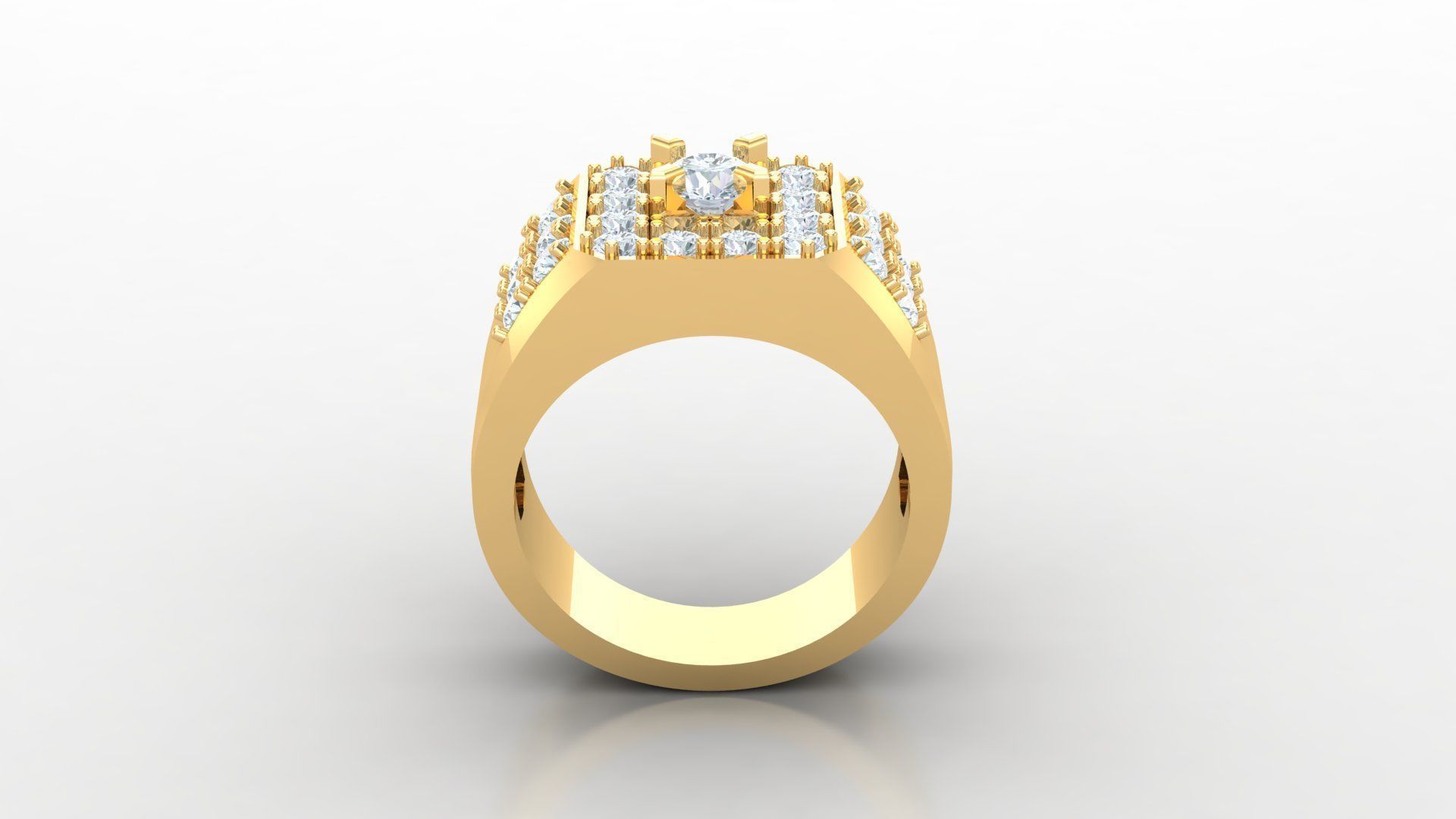 Diamond Men Ring Cad File MR 131 3D print model_4