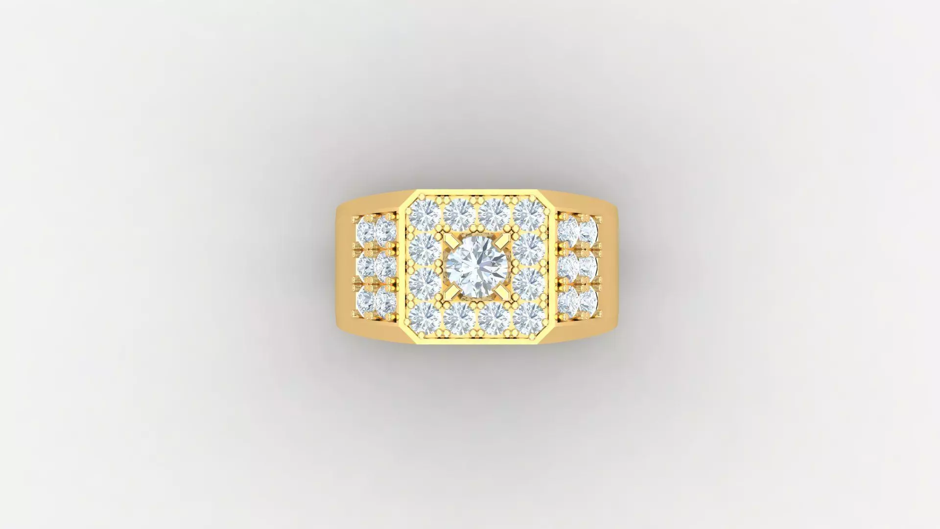 Diamond Men Ring Cad File MR 131 3D print model_0