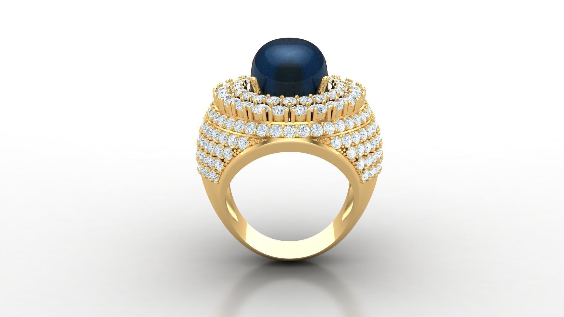 Diamond Men Ring Cad File MR 130 3D print model_3