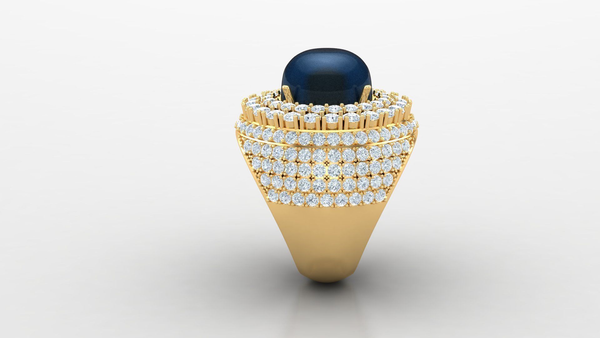 Diamond Men Ring Cad File MR 130 3D print model_4