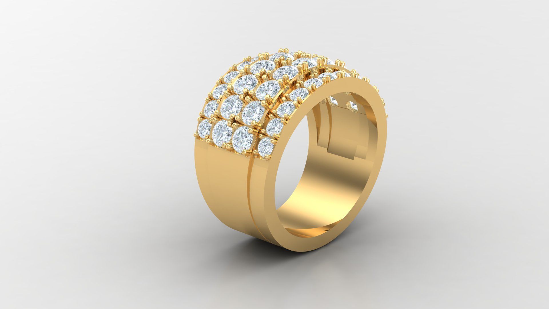 Diamond Men Ring Cad File MR  129 3D print model_2