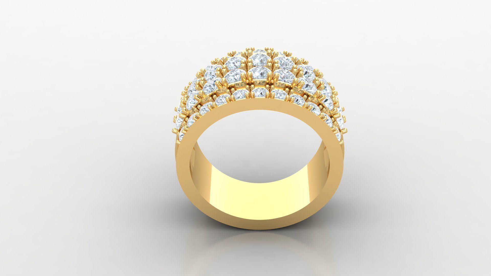 Diamond Men Ring Cad File MR  129 3D print model_4