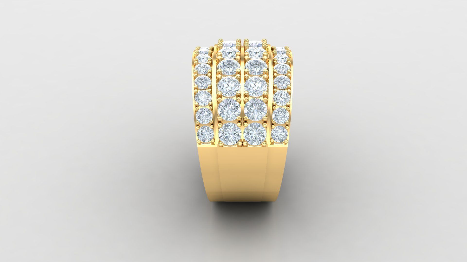 Diamond Men Ring Cad File MR  129 3D print model_5