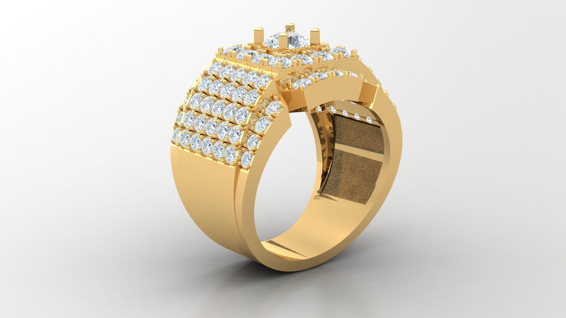 Diamond Men Ring Cad File MR 126 3D print model_2