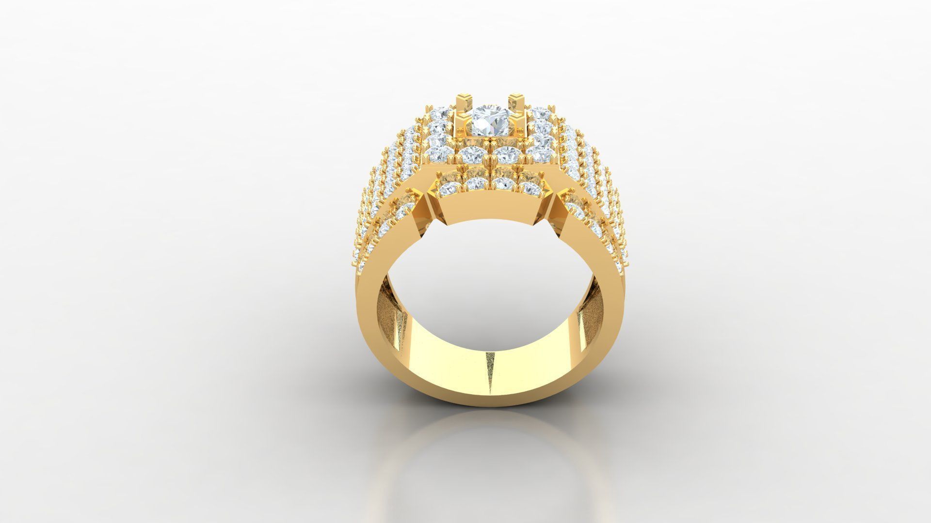 Diamond Men Ring Cad File MR 126 3D print model_3