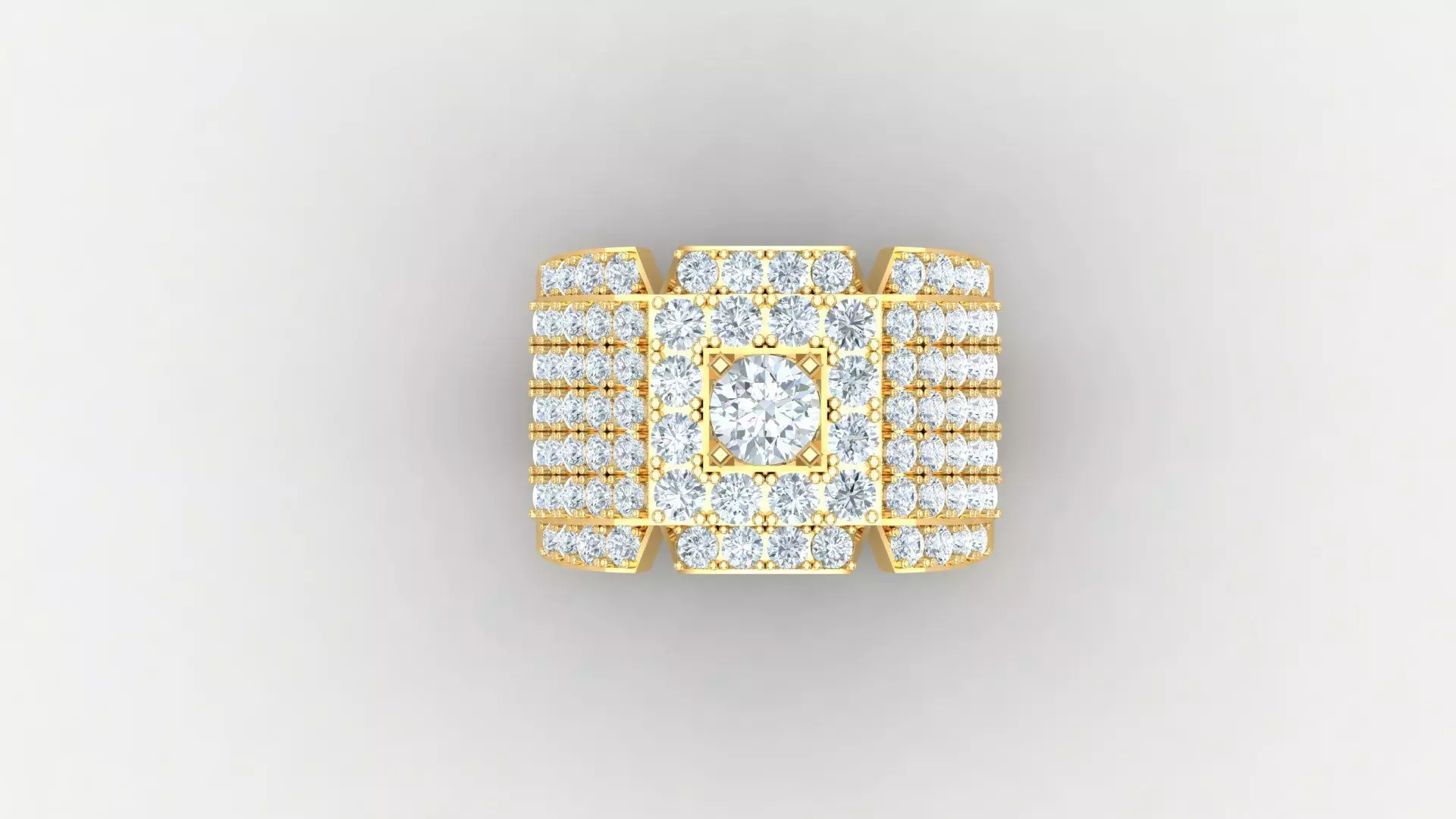 Diamond Men Ring Cad File MR 126 3D print model_0