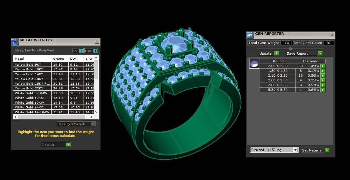 Diamond Men Ring Cad File MR 126 3D print model_5