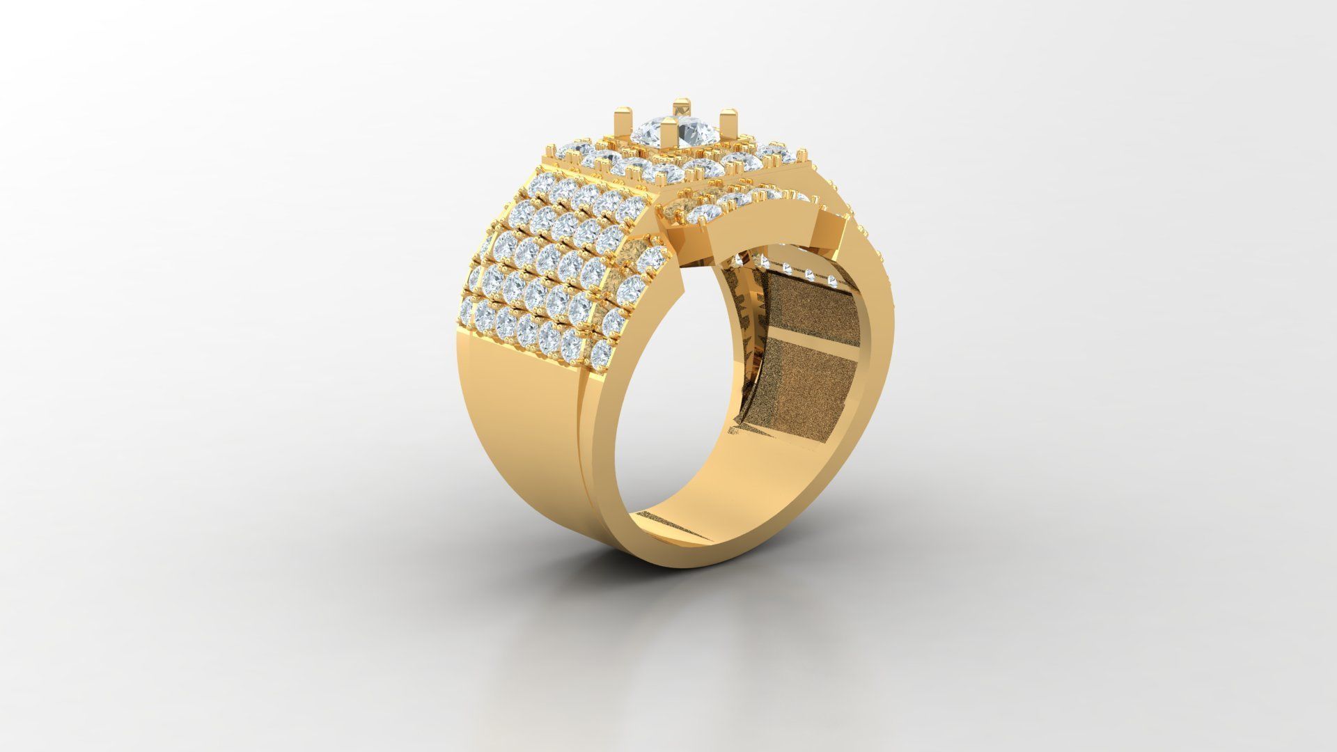 Diamond Men Ring Cad File MR 126 3D print model_1