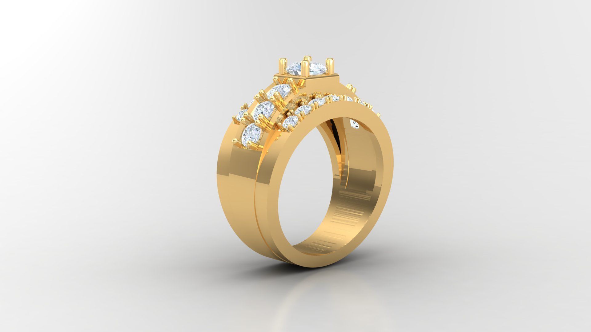 Diamond Men Ring Cad File MR  124 3D print model_2