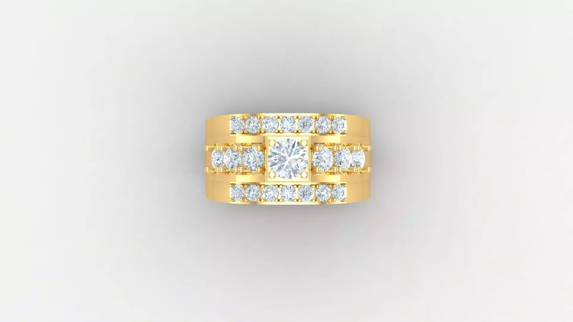 Diamond Men Ring Cad File MR  124 3D print model_0