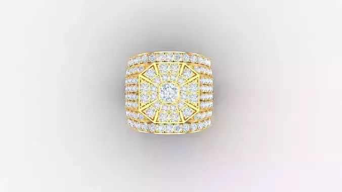 Diamond Men Ring Cad File MR  123 3D print model