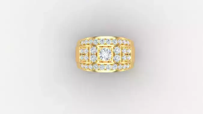 Diamond Men Ring Cad File MR  122